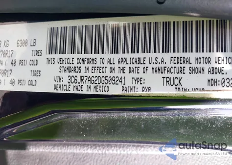 2013 Ram 1500 Tradesman from USA, damaged, VIN 3C6JR7AG2DG509241